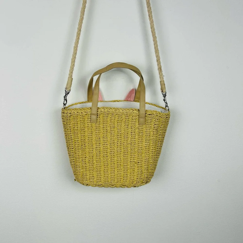 Hanna Andersson Woven Straw Bunny Rabbit Purse